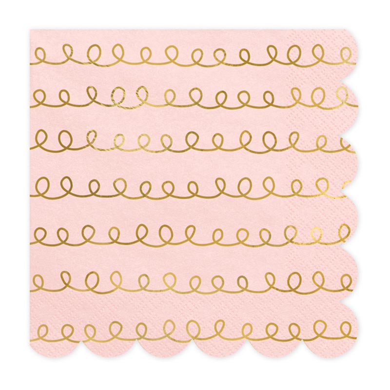 servietten rosa gold spirale