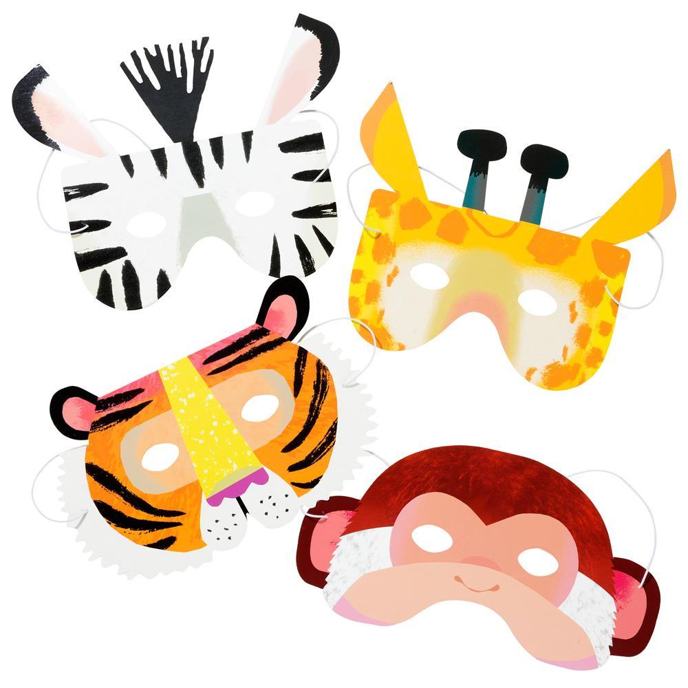 Safari Tiere Masken Set (8 Stück) – Printfetti