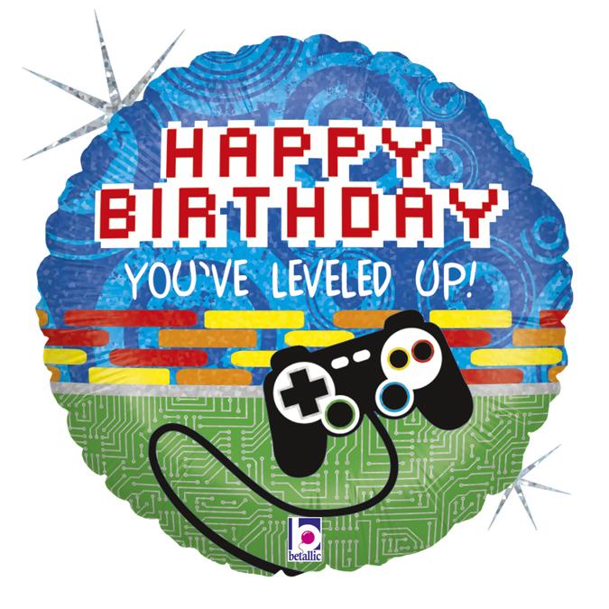 happy birthday gaming controller ballon