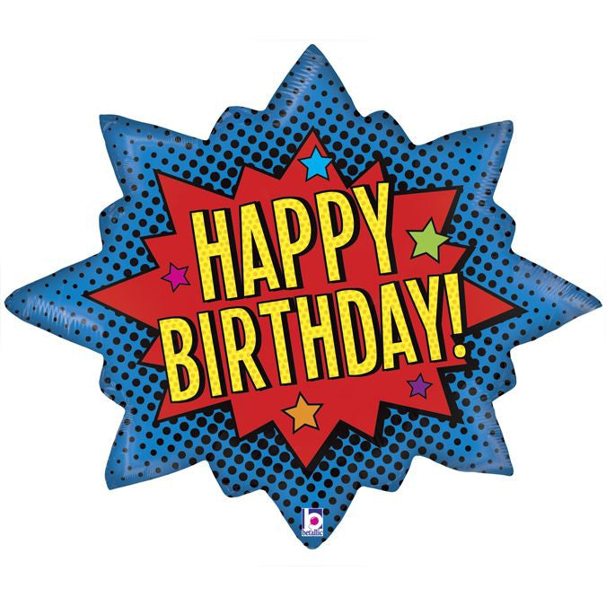 happy birthday superhelden folienballon comic blase 