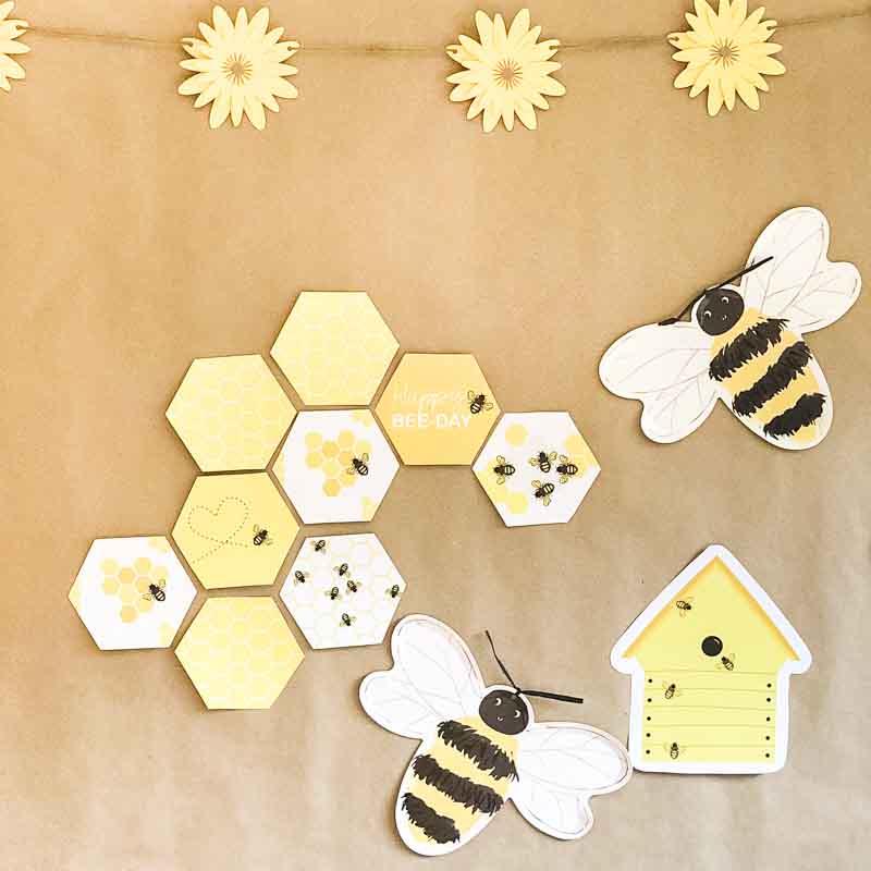 Bienen-Deko für den Kindergeburtstag zum selber Basteln – Printfetti