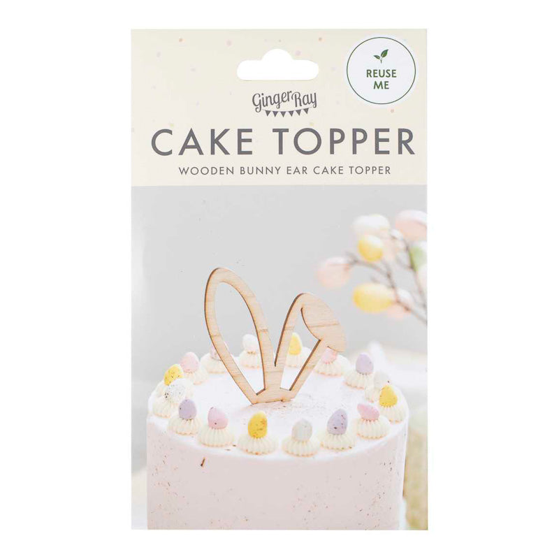 Cake Topper Hasenohren - Holz