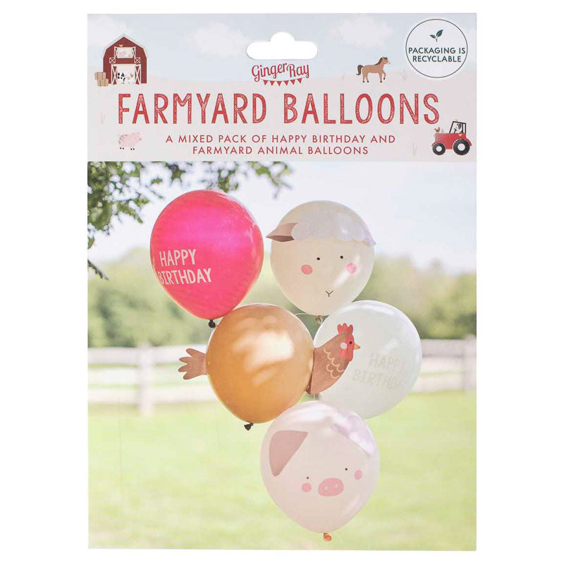Bauernhof Ballon Set - 3D Tiere 