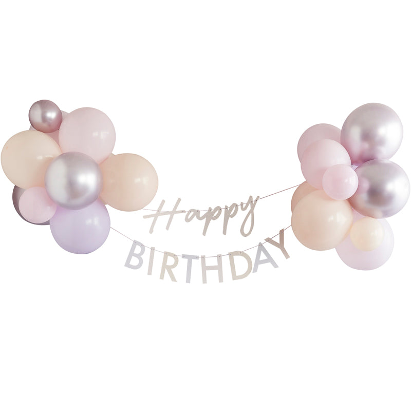 happy birthday girlande pastell mit ballons