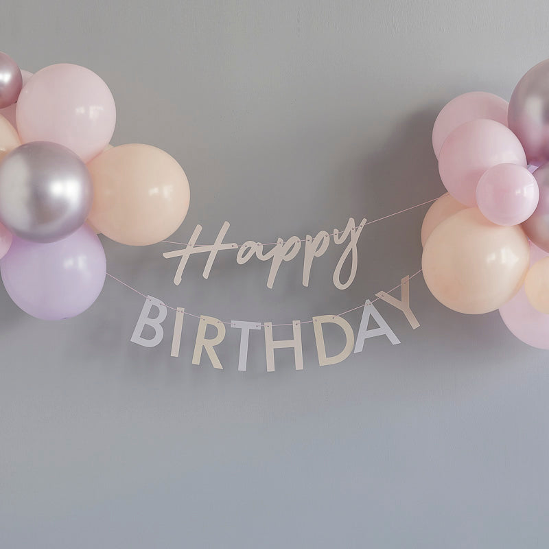 happy birthday girlande pastell mit ballons