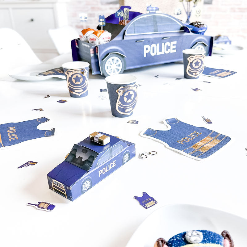 Mini Polizei Autos aus Pappe