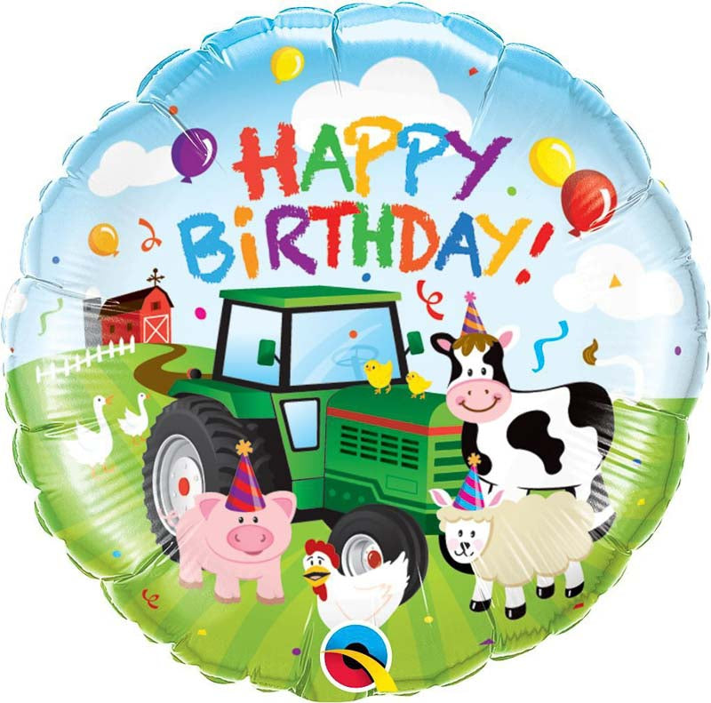 Bauernhof Tiere Folienballon - Happy Birthday
